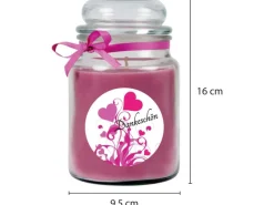 Online HS Candle Duftkerze & Bonbon Glas Danke Lavendel Lila