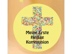 HS Candle Duftkerze & Bonbon Glas Kommunion Gelb Vanille