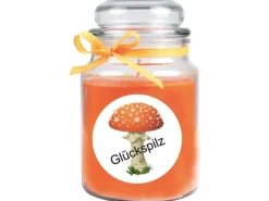 HS Candle Duftkerze & Bonbon Glas Viel Glück Orange Honigmelone