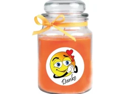 HS Candle Duftkerze & Bonbon Glas Danke Honigmelone Orange