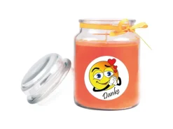 HS Candle Duftkerze & Bonbon Glas Danke Honigmelone Orange