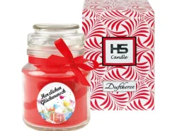 Sale HS Candle Duftkerze & Bonbon Glas Geburtstag Rose Rot