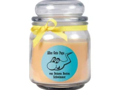 HS Candle Duftkerze & Bonbon Glas Vatertag Gelb Vanille
