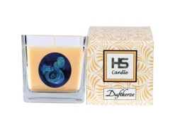 HS Candle Duftkerze & Glas Sternzeichen Vanille 50 Stunden Wassermann