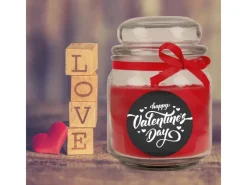 HS Candle Duftkerze & Glas Valentinstag Bonbon 70h Valentine's Day