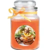 HS Candle Duftkerze & Glas Weihnachten Orange Bonbon 110h