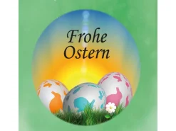 HS Candle Duftkerze & Glas Frohe Ostern Bonbon Ø9 cm Coconut Limes Ostereier