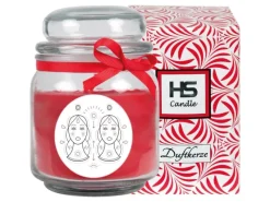 HS Candle Duftkerze & Glas Sternzeichen Rose 70 Stunden Zwillinge