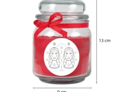 HS Candle Duftkerze & Glas Sternzeichen Rose 70 Stunden Zwillinge