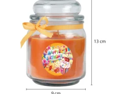 HS Candle Duftkerze & Glas Geburtstag Honigmelone Orange