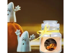 Hot HS Candle Duftkerze & Glas Halloween Creme Bonbon 30h