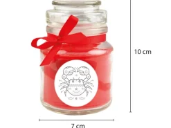 HS Candle Duftkerze & Glas Sternzeichen Rose 30 Stunden Krebs