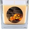 New HS Candle Duftkerze & Glas Halloween Creme Bonbon 50h