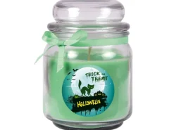Discount HS Candle Duftkerze & Glas Halloween Grün Bonbon 70h