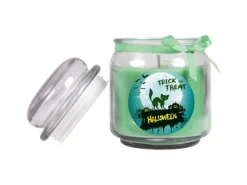 Discount HS Candle Duftkerze & Glas Halloween Grün Bonbon 70h