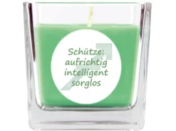 Clearance HS Candle Duftkerze & Glas Sternzeichen Coconut Limes 50 Stunden Schütze