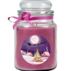 Discount HS Candle Duftkerze & Glas Weihnachten Lila Bonbon 110h