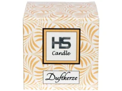 Outlet HS Candle Duftkerze & Glas Weihnachten Creme Bonbon 50h