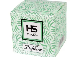 HS Candle Duftkerze & Glas Frohe Ostern Viereck 8 x 7,5cm Coconut Limes Küken