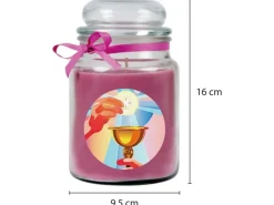 HS Candle Duftkerze & Glas Kommunion Lavendel Lila