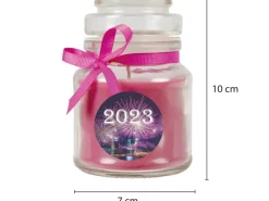 Best HS Candle Duftkerze & Glas Neujahr Lila Bonbon 30h