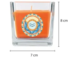 Hot HS Candle Duftkerze & Glas Sternzeichen Honigmelone 50 Stunden Wassermann