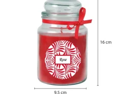 HS Candle Duftkerze & Glas Duft Schriftzug Bonbon Ø10 cm Rose