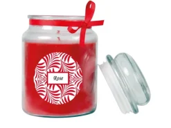 HS Candle Duftkerze & Glas Duft Schriftzug Bonbon Ø10 cm Rose