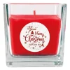 HS Candle Duftkerze & Glas Weihnachten Rot Bonbon 50h