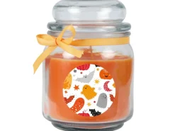 HS Candle Duftkerze & Glas Halloween Orange Bonbon 70h