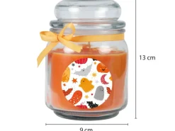 HS Candle Duftkerze & Glas Halloween Orange Bonbon 70h