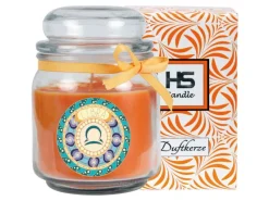 Outlet HS Candle Duftkerze & Glas Sternzeichen Honigmelone 70 Stunden Waage