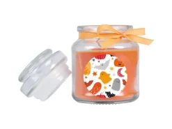 HS Candle Duftkerze & Glas Halloween Orange Bonbon 30h