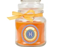 New HS Candle Duftkerze & Glas Sternzeichen Honigmelone 30 Stunden Fische