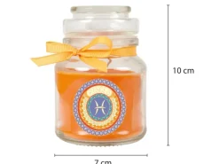 New HS Candle Duftkerze & Glas Sternzeichen Honigmelone 30 Stunden Fische