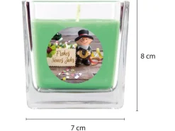 Hot HS Candle Duftkerze & Glas Neujahr Grün Bonbon 50h