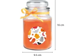 Clearance HS Candle Duftkerze & Glas Halloween Orange Bonbon 110h