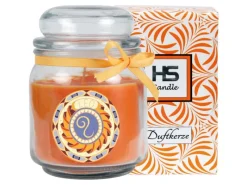 HS Candle Duftkerze & Glas Sternzeichen Honigmelone 70 Stunden Löwe