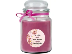 Discount HS Candle Duftkerze & Glas Karneval Lila Bonbon 110h