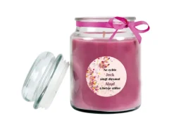 Discount HS Candle Duftkerze & Glas Karneval Lila Bonbon 110h