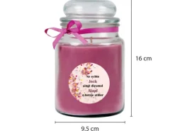 Discount HS Candle Duftkerze & Glas Karneval Lila Bonbon 110h