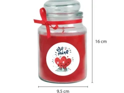Outlet HS Candle Duftkerze & Glas Valentinstag Bonbon 110h Be Mine