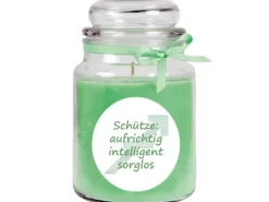 Outlet HS Candle Duftkerze & Glas Sternzeichen Coconut Limes 110 Stunden Schütze