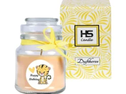 Online HS Candle Duftkerze & Glas Happy Birthday Bonbon Vanille Tiger