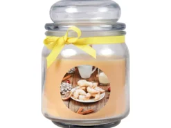 New HS Candle Duftkerze & Glas Weihnachten Creme Bonbon 70h