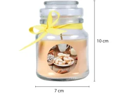 HS Candle Duftkerze & Glas Weihnachten Creme Bonbon 30h