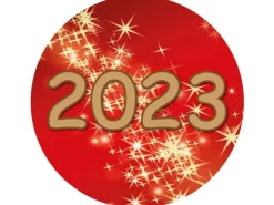 HS Candle Duftkerze & Glas Neujahr Rot Bonbon 70h