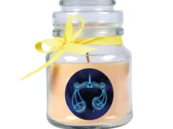 Clearance HS Candle Duftkerze & Glas Sternzeichen Vanille 30 Stunden Waage