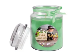 HS Candle Duftkerze & Glas Neujahr Grün Bonbon 110h