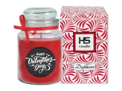 HS Candle Duftkerze & Glas Valentinstag Bonbon 110h Valentine's Day